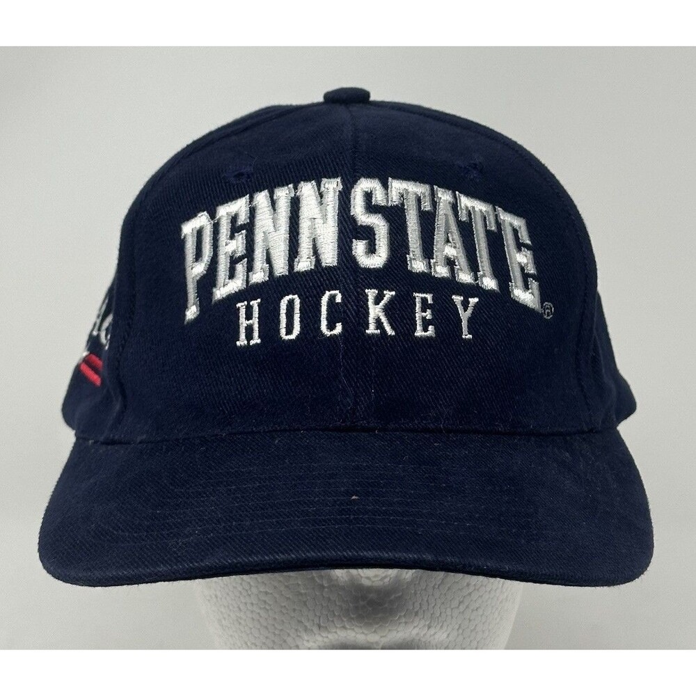 Vtg Penn State University Nittany Lions Hockey SnapBack Hat Navy Nissin Cap OSFA